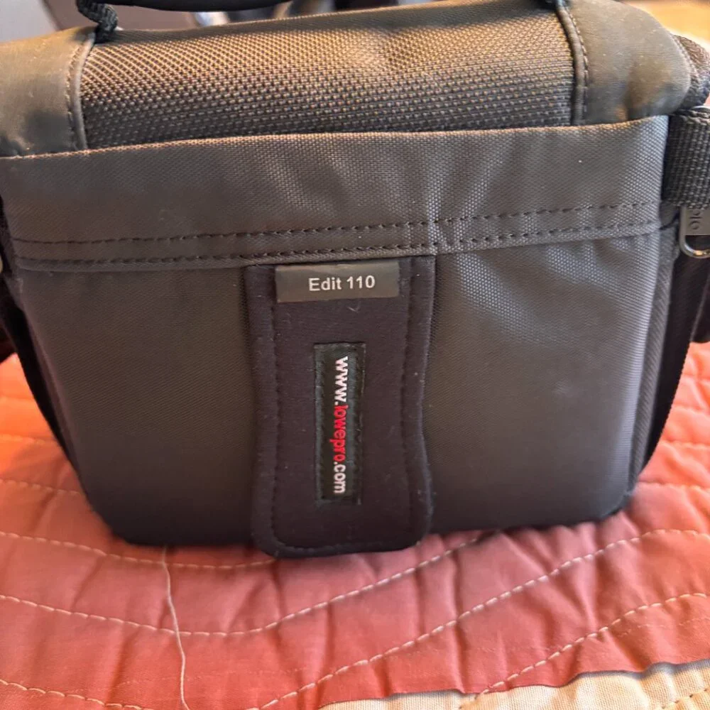 Lowe Pro camera bag + strap